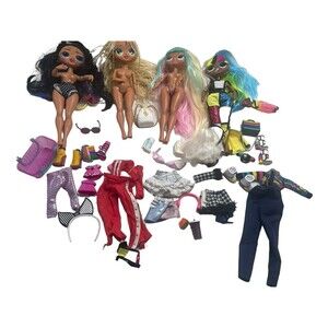 LOL Surprise OMG Doll Lot Of 4 Fashion Figures 9 Inch And Accessories